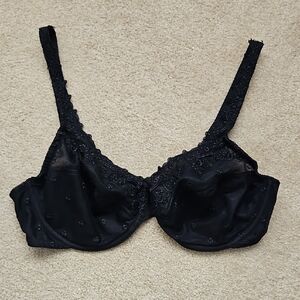 Bali Black Embroidered Bra
